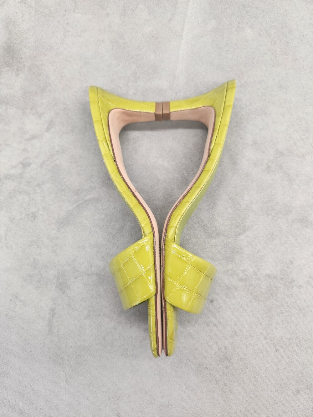 Antonio Melani Dress Mules 6.5 Lime Green Leather Vita Croc Embossed New $130